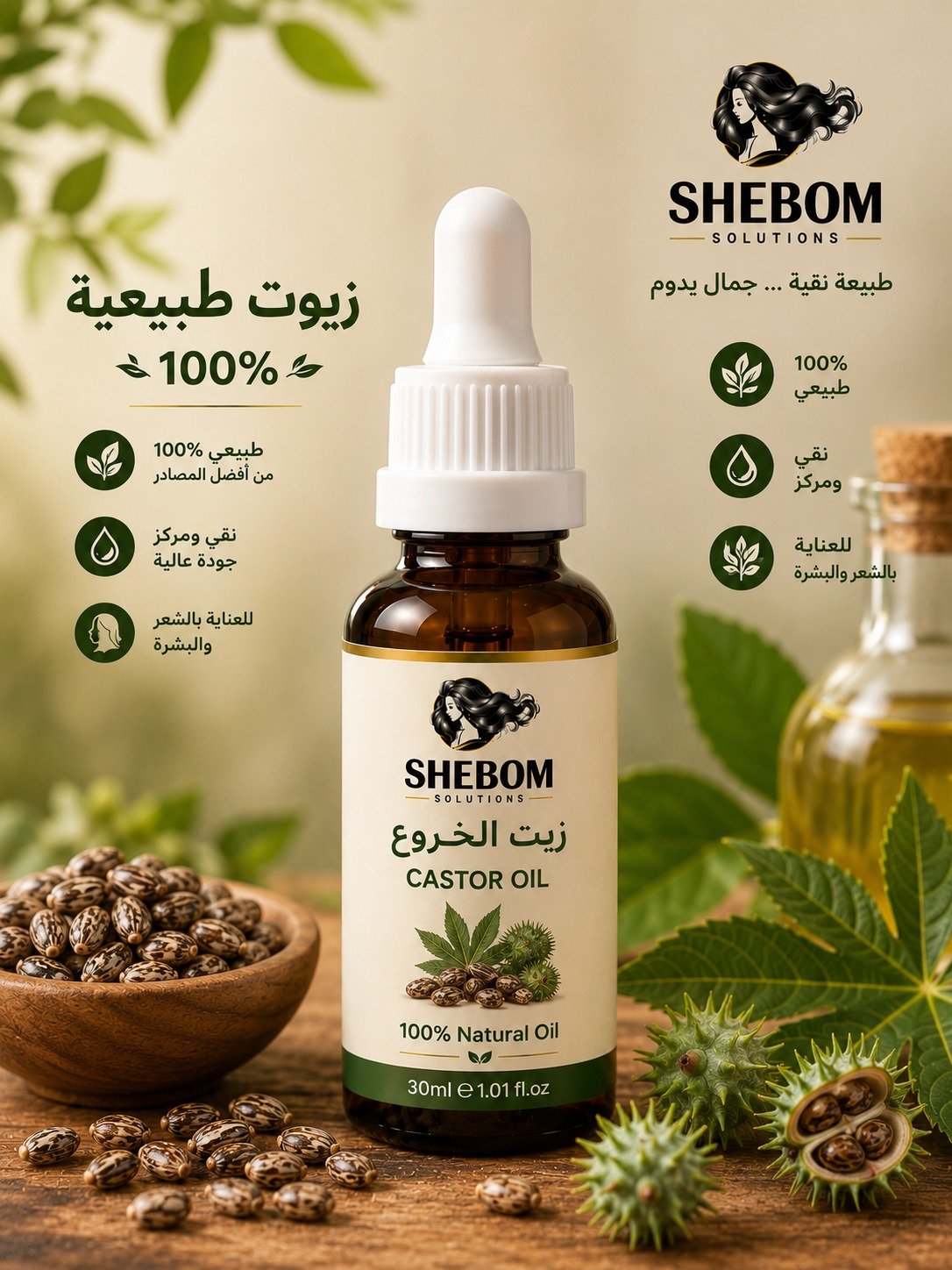 WhatsApp Image 2026-07-20 at 8.08.32 AM (3) زيت الخروع الطبيعي 100% - SHEBOM Solutions - الصورة 1